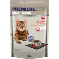 Produktbild von Premiere Meat Menu Adult Katzenfutter Rind 300 g für Haut, Fell und Verdauung ohne Konservierungsstoffe und Zucker - 300 g
