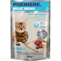 Produktbild von Premiere Meat Menu Adult Katzenfutter Rind mit Kabeljau getreidefrei 12x85 g - 12 x 85 g