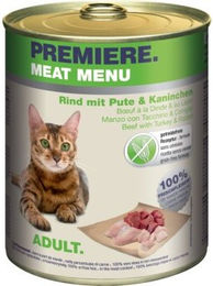 Produktbild von Premiere Meat Menu Adult Katzenfutter Rind mit Pute und Kaninchen getreidefrei ohne Zucker 12x800 g - 12 x 800 g