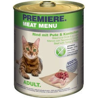 Produktbild von Premiere Meat Menu Adult Katzenfutter Rind mit Pute und Kaninchen getreidefrei ohne Zucker 24x800 g - 24 x 800 g