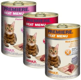 Produktbild von Premiere Meat Menu Adult Nassfutter Mixpaket mit Rind und Huhn getreidefrei 6x400g