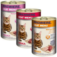 Produktbild von Premiere Meat Menu Adult Nassfutter Mixpaket mit Rind und Huhn getreidefrei 6x400g