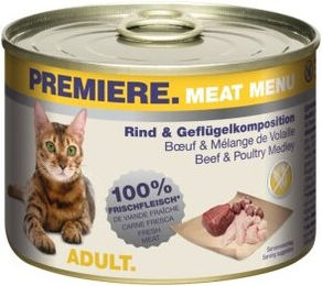 Produktbild von Premiere Meat Menu Adult Rind und Geflügelkomposition getreidefrei ohne Zucker 24x200 g - 24 x 200 g