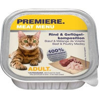 Produktbild von Premiere Meat Menu Adult Rind und Geflügelkomposition getreidefrei ohne Zucker 32x100 g - 32 x 100 g