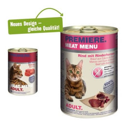 Produktbild von PREMIERE Meat Menu Adult Rinderherzen Getreidefrei 12x400 g - 12 x 400 g