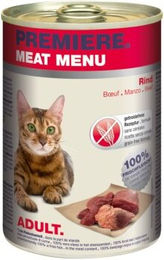 Produktbild von Premiere Meat Menu Katzen Nassfutter Adult Rind Getreidefrei Ohne Zucker 12x400 g - 12 x 400 g