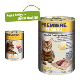 Premiere Meat Menu Katzen Nassfutter Adult Rind und Geflügel Getreidefrei 24x400 g - 24 x 400 g – Bild 1 von 2