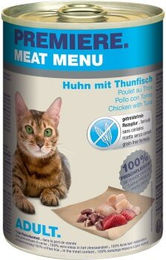 Produktbild von Premiere Meat Menu Katzen Nassfutter Adult Thunfisch und Huhn Getreidefrei ohne Zucker 6x400 g - 6 x 400 g