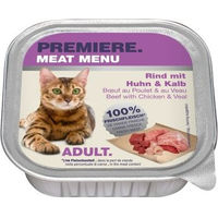 Produktbild von Premiere Meat Menu Katzenfutter Adult Rind mit Huhn und Kalb getreidefrei 32x100 g - 32 x 100 g