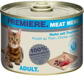 Produktbild von Premiere Meat Menu Katzenfutter Adult Thunfisch und Huhn getreidefrei ohne Zucker 6x200 g - 6 x 200 g