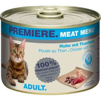 Produktbild von Premiere Meat Menu Katzenfutter Adult Thunfisch und Huhn getreidefrei ohne Zucker 6x200 g - 6 x 200 g