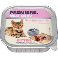 Produktbild von Premiere Meat Menu Kitten Fleischkomposition getreidefrei und ohne Zucker 64x100 g - 64 x 100 g