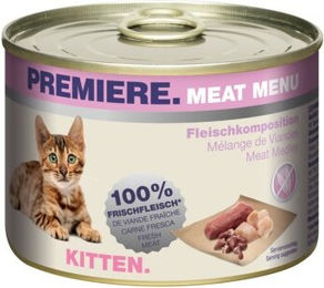 Produktbild von Premiere Meat Menu Kitten Mousse Getreidefrei und Ohne Zucker 6x200 g - 6 x 200 g