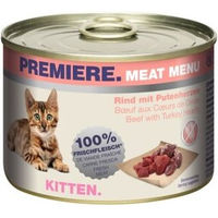 Produktbild von Premiere Meat Menu Kitten Mousse Rind und Pute Getreidefrei ohne Zucker 6x200 g - 6 x 200 g