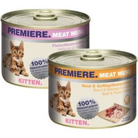Produktbild von Premiere Meat Menu Kitten Nassfutter Mix Rind und Geflügel getreidefrei 6x200g - 6 x 200 g
