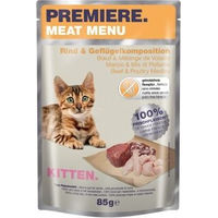 Produktbild von Premiere Meat Menu Kitten Nassfutter Rind und Geflügelkomposition getreidefrei 12x85 g - 12 x 85 g