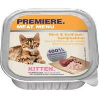 Produktbild von Premiere Meat Menu Kitten Nassfutter Rind und Geflügelkomposition getreidefrei 64x100 g - 64 x 100 g