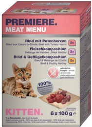 Produktbild von Premiere Meat Menu Mousse Kitten Mixpaket Getreidefrei 6x100g - 6 x 100 g