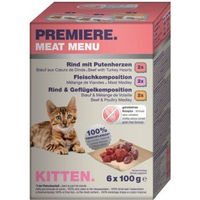 Produktbild von Premiere Meat Menu Mousse Kitten Mixpaket Getreidefrei 6x100g - 6 x 100 g