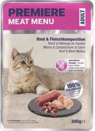 Premiere Meat Menu Nassfutter für Wohnungskatzen Adult Rind Huhn Wild getreidefrei 6x300 g – Bild 1 von 1