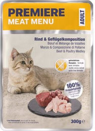 Produktbild von Premiere Meat Menu Nassfutter Katze Adult Rind und Geflügel getreidefrei 6x300 g - 6 x 300 g