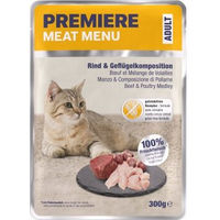 Produktbild von Premiere Meat Menu Nassfutter Katze Adult Rind und Geflügel getreidefrei 6x300 g - 6 x 300 g