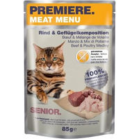 Produktbild von PREMIERE Meat Menu Senior Katzenfutter Rind und Geflügel getreidefrei ohne Zucker 12x85 g