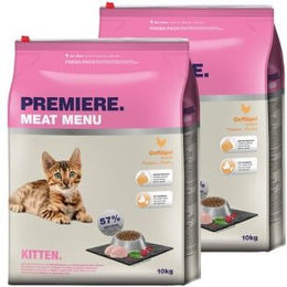 Produktbild von Premiere Meat Menu Trockenfutter Katze Kitten Geflügel ohne Zucker 2x10 kg - 2 x 10 kg