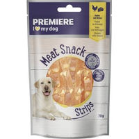 Produktbild von Premiere Meat Snack Stripes Hund Trockenfleisch Huhn mit Käse 8x70 g mit hohem Fleischanteil ohne Zucker und Konservierungsstoffe