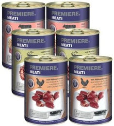 Produktbild von PREMIERE Meati Mixpaket 6x400g Stückchen in Sauce für Katzen Adult mit hohem Fleischanteil - 6 x 400 g