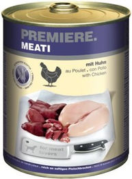 Produktbild von Premiere Meati Nassfutter Hund Adult Huhn Stückchen in Sauce Getreidefrei mit hohem Fleischanteil 24x800 g