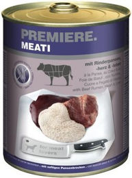 Produktbild von Premiere Meati Nassfutter Hund Adult Rind mit Rinderpansen Herz und Leber Stückchen in Sauce getreidefrei 24x800 g - 24 x 800 g