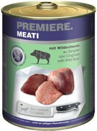 Produktbild von Premiere Meati Nassfutter Hund Adult Wildschwein Stückchen in Sauce Getreidefrei 6x800 g - 6 x 800 g