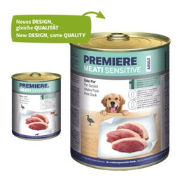 Premiere Meati Sensitive Hund Nassfutter Ente pur Stückchen in Sauce getreidefrei und glutenfrei 6x800 g - 6 x 800 g – Bild 1 von 2