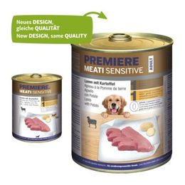 Produktbild von PREMIERE Meati Sensitive Hund Nassfutter Lamm und Kartoffel Stückchen in Sauce getreidefrei und glutenfrei 24x800 g - 24 x 800 g