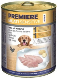 Produktbild von PREMIERE Meati Sensitive Hundefutter Huhn und Kartoffel Stückchen in Sauce getreidefrei und glutenfrei 12x800 g - 12 x 800 g