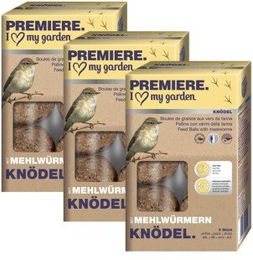 Produktbild von Premiere Meisenknödel mit Mehlwürmern für Meisen und Wildvögel 1700g - 3 x 6 Stk.
