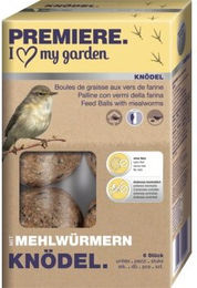 Premiere Meisenknödel mit Mehlwürmern für Wildvögel 6er Pack – Bild 1 von 2