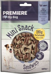Produktbild von PREMIERE Mini Kausnack Sandwich Huhn mit Fisch 150 g