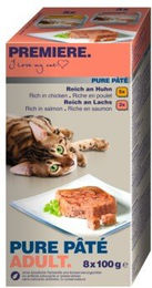 Produktbild von Premiere Multipack Pure Paté mit Geflügel und Fisch getreidefrei ohne Zucker 8x100g - 8 x 100 g