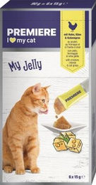 Premiere MyJelly Katzen Leckerli Huhn mit Käse und Katzengras 6 x 15 g – Bild 1 von 2