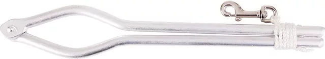 Premiere Nasenriemen für Pferde aus Aluminium mit Nylonseil und Karabinerhaken in Silber – Bild 1 von 1