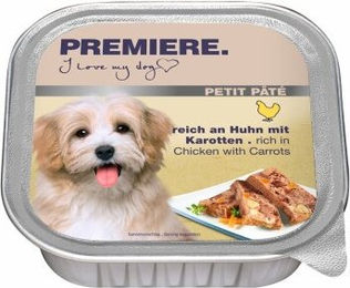 Produktbild von Premiere Petit Pâté Huhn und Karotten Katzenfutter ohne Farb- und Aromastoffe und ohne Zucker 44x150 g - 44 x 150 g