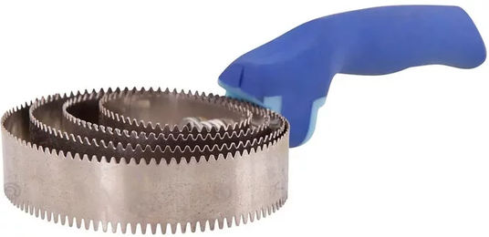 Premiere Pferdestriegel aus Edelstahl mit Soft Grip in Blau – Bild 1 von 2