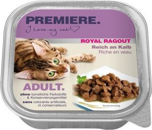 Produktbild von Premiere Royal Ragout Kalb Stückchen in Sauce 16x100 g ohne Farb- und Aromastoffe sowie Konservierungsstoffe