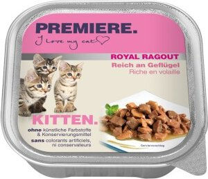 Produktbild von Premiere Royal Ragout Kitten Katzenfutter Geflügel Stückchen in Sauce 16x100 g