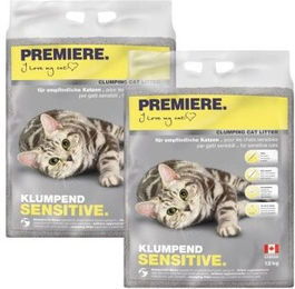 Premiere Sensitive Klumpstreu unparfümiert 2x12 kg - 2 x 12 kg – Bild 1 von 3