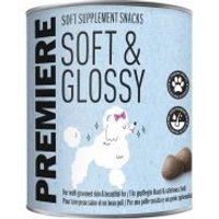 Produktbild von Premiere Soft & Glossy Hund Snack Lachs Haut-Fell-Supplement ohne Farb- und Aromastoffe 300g