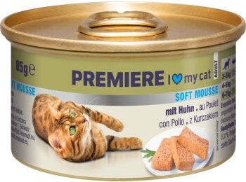 Premiere Soft Mousse Huhn Katzenfutter ohne Farb- und Aromastoffe sowie Konservierungsstoffe 18x85 g - 18 x 85 g – Bild 1 von 3
