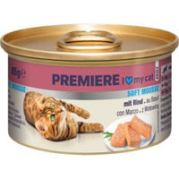 Produktbild von PREMIERE Soft Mousse Rind Katzenfutter ohne Farb- und Aromastoffe ohne Konservierungsstoffe 36x85 g